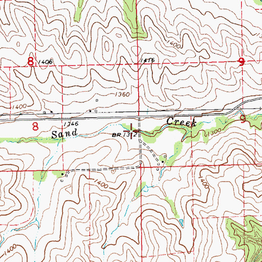 Topographic Map of Sand Creek, NE