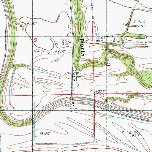 Topographic Map of Whitmore Cemetery, AR