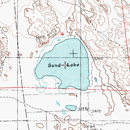 Topographic Map of Sand Lake, NE