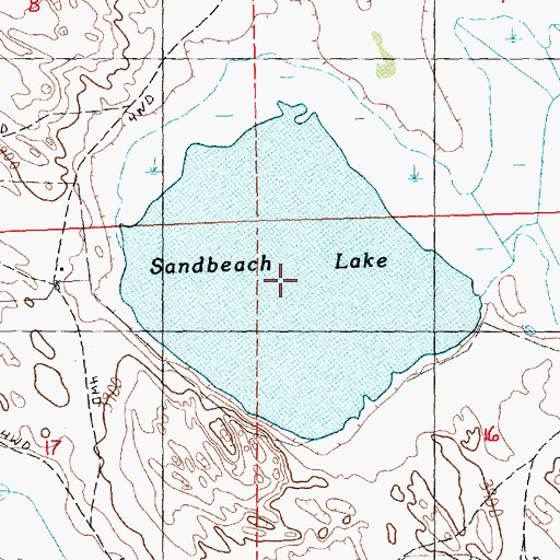 Topographic Map of Sandbeach Lake, NE
