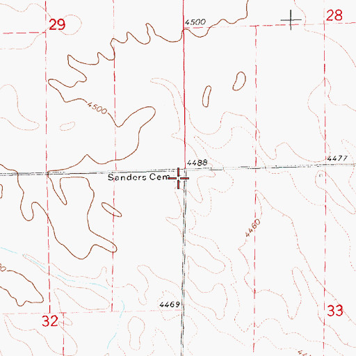 Topographic Map of Sanders Cemetery, NE