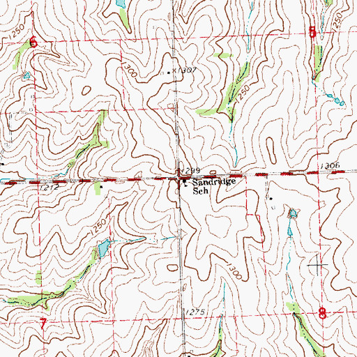 Topographic Map of Sandridge School, NE