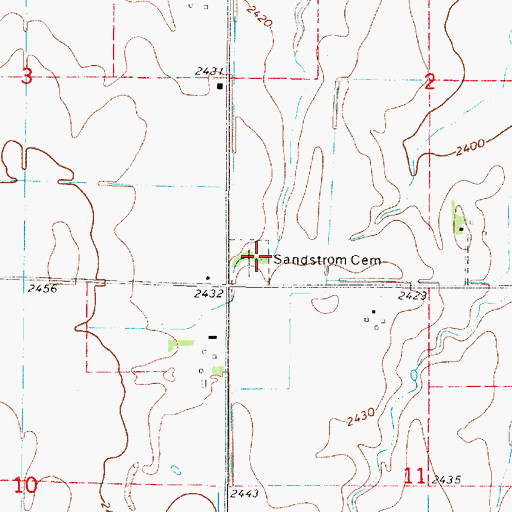 Topographic Map of Sandstrom Cemetery, NE