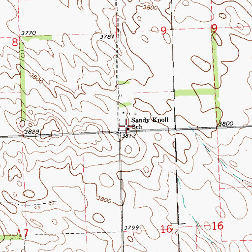 Topographic Map of Sandy Knoll School, NE