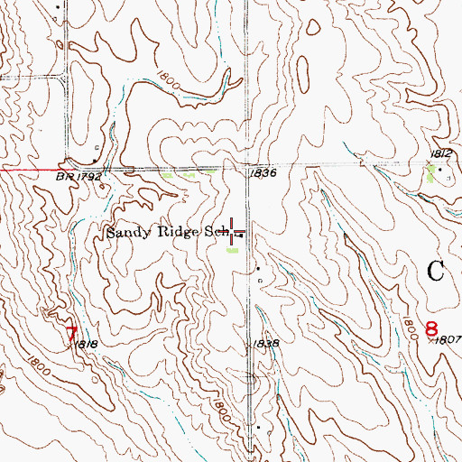 Topographic Map of Sandy Ridge School (historical), NE