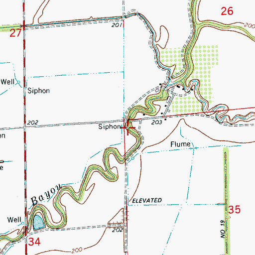 Topographic Map of Willow Bend Church, AR