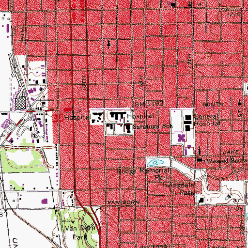 Topographic Map of Saratoga Elementary School, NE