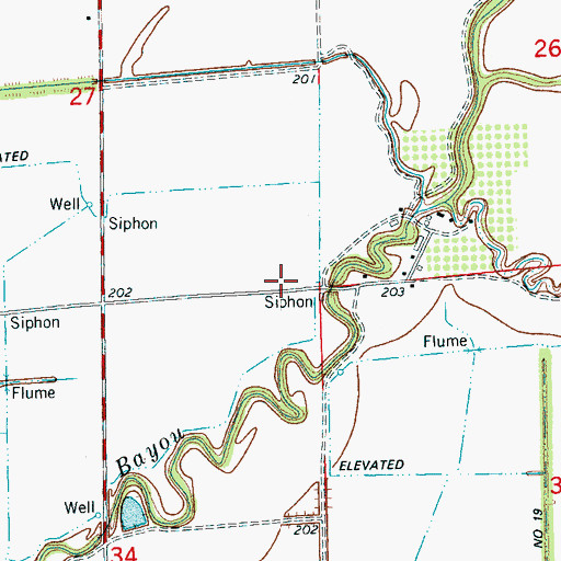 Topographic Map of Willow Bend School, AR