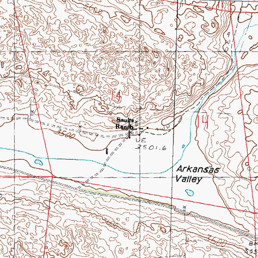Topographic Map of Saults Ranch, NE