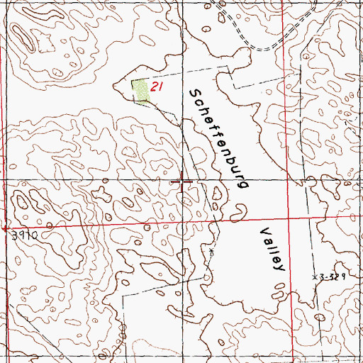 Topographic Map of Scheffenburg Valley, NE