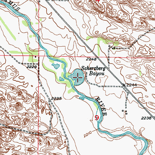 Topographic Map of Scherzberg Bayou, NE