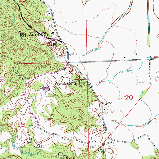 Topographic Map of Wyles Cemetery, AR