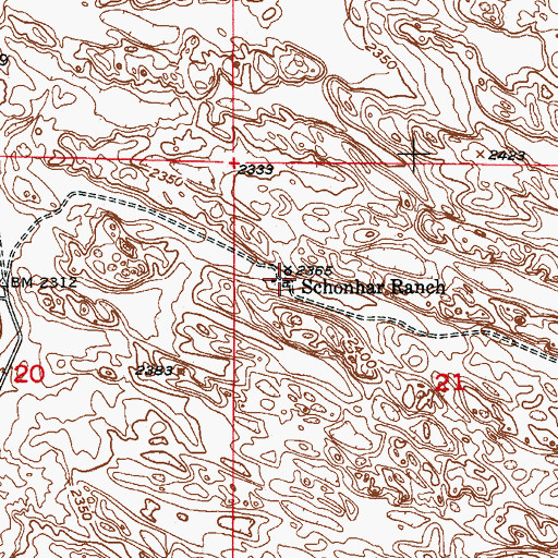Topographic Map of Schonhar Ranch, NE