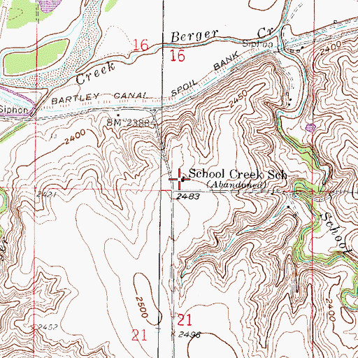 Topographic Map of School Creek School, NE