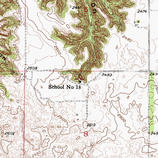 Topographic Map of School Number 18, NE