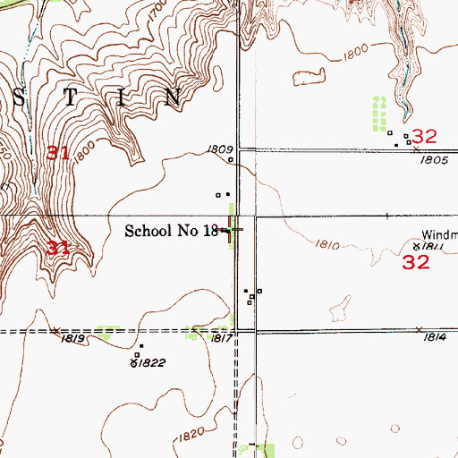 Topographic Map of School Number 18, NE