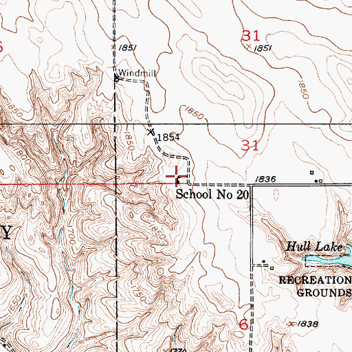 Topographic Map of School Number 20, NE
