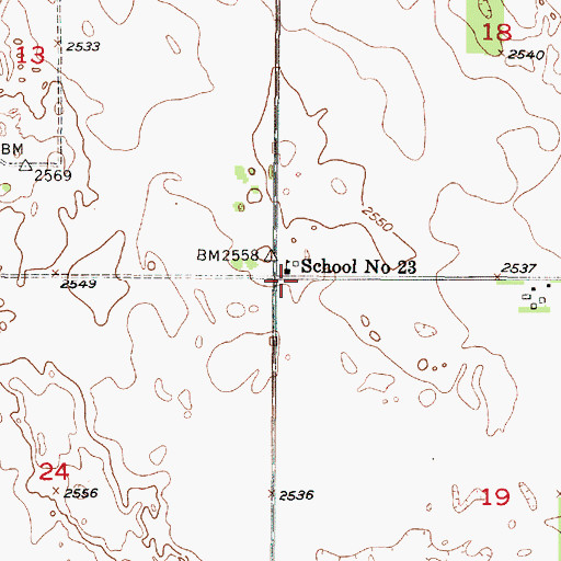 Topographic Map of School Number 23, NE