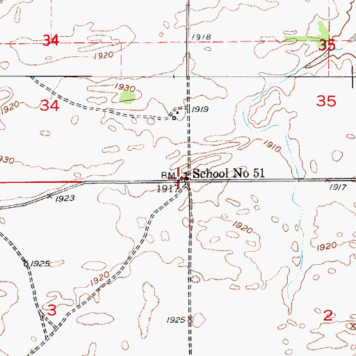 Topographic Map of School Number 51, NE