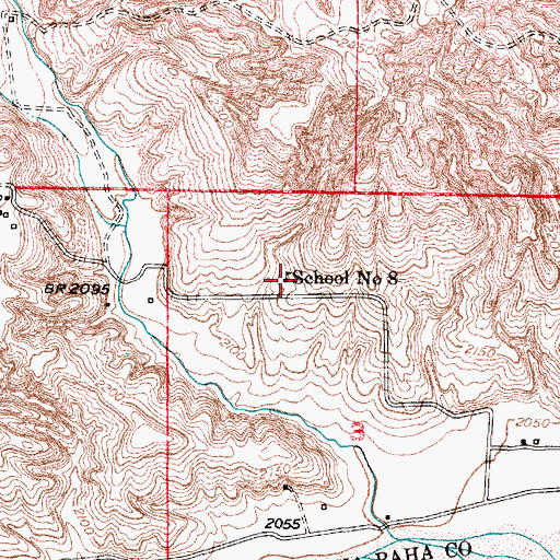 Topographic Map of School Number 8 (historical), NE