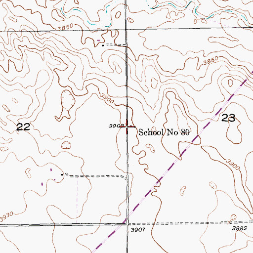Topographic Map of School Number 80, NE