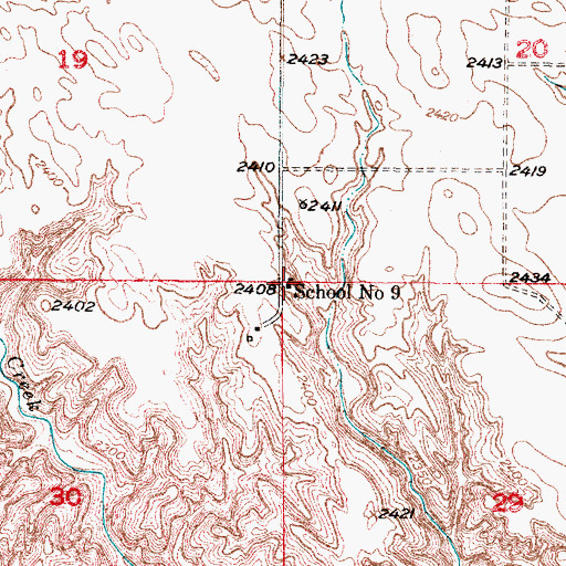 Topographic Map of School Number 9 (historical), NE