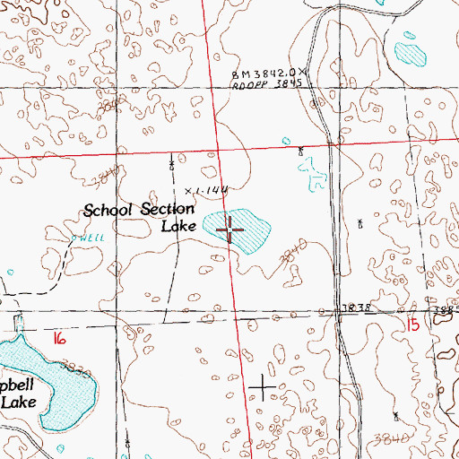Topographic Map of School Section Lake, NE