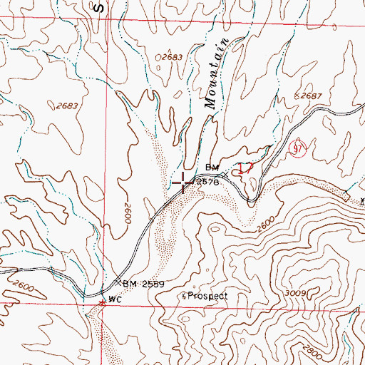 Topographic Map of Mountain Spring Wash, AZ