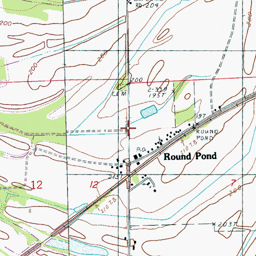 Topographic Map of Round Pond, AR