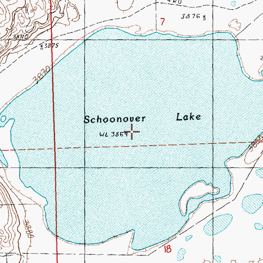 Topographic Map of Schoonover Lake, NE