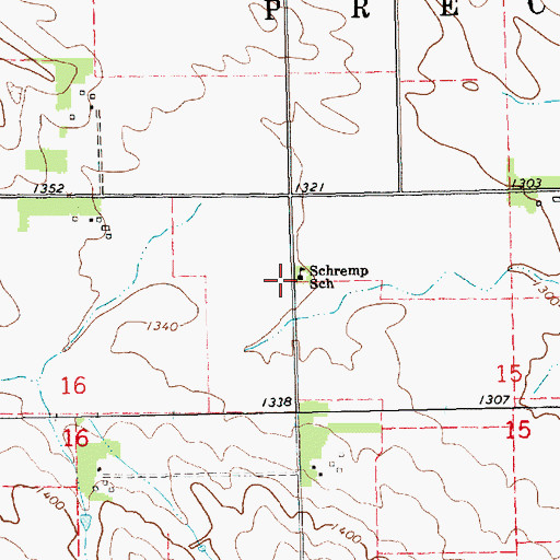 Topographic Map of Schremp School, NE