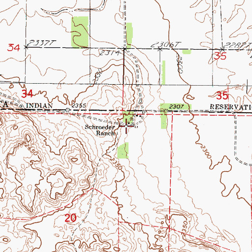 Topographic Map of Schroeder Ranch, NE