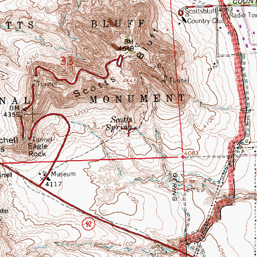 Topographic Map of Scotts Spring, NE