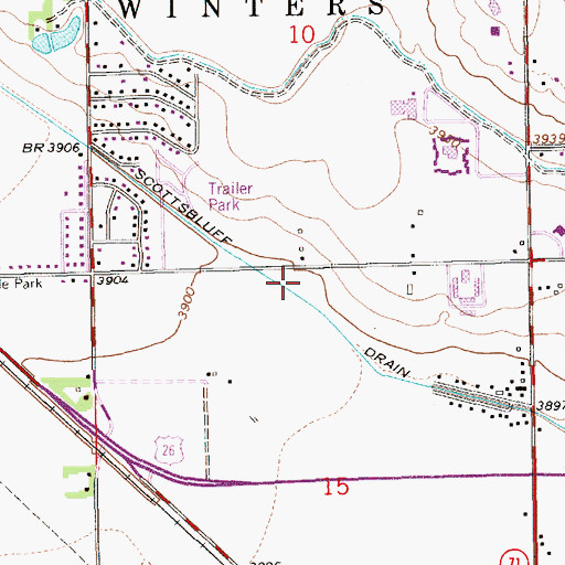 Topographic Map of Scottsbluff Drain, NE