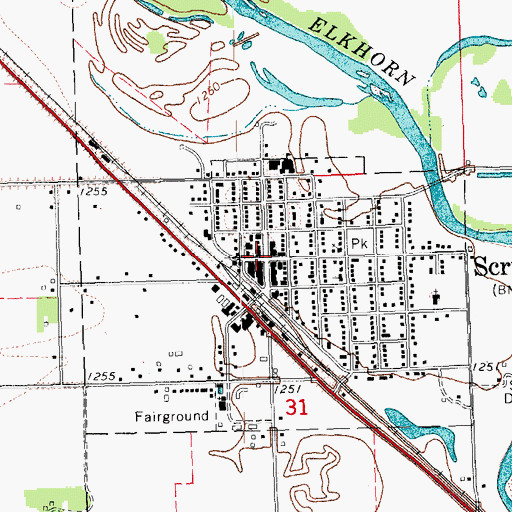 Topographic Map of Scribner, NE