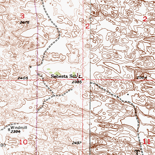 Topographic Map of Sebesta School, NE