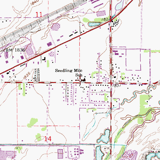 Topographic Map of Seedling Mile Elementary School, NE