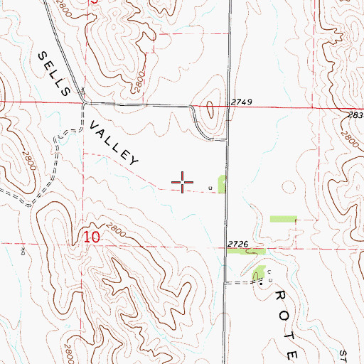 Topographic Map of Sells Valley, NE