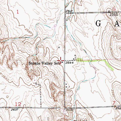 Topographic Map of Senate Valley School (historical), NE
