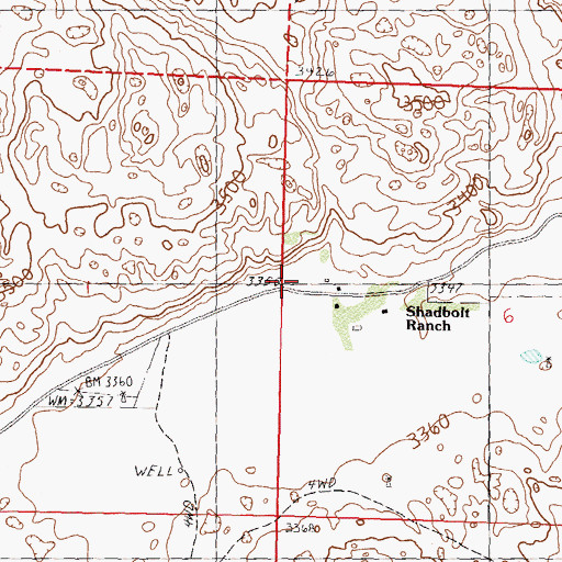 Topographic Map of Shadbolt Ranch, NE