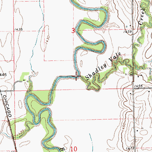 Topographic Map of Shadley Vale Creek, NE