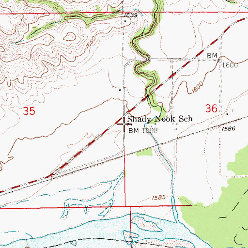 Topographic Map of Shady Nook School, NE