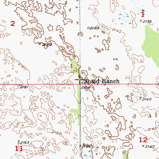 Topographic Map of Shald Ranch, NE