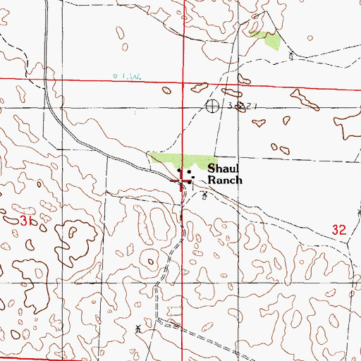 Topographic Map of Shaul Ranch, NE
