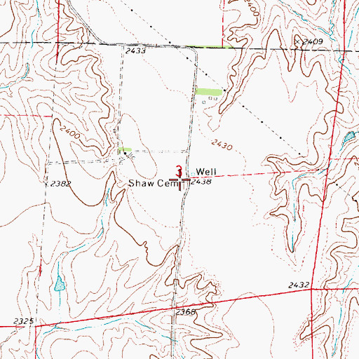 Topographic Map of Shaw Cemetery, NE