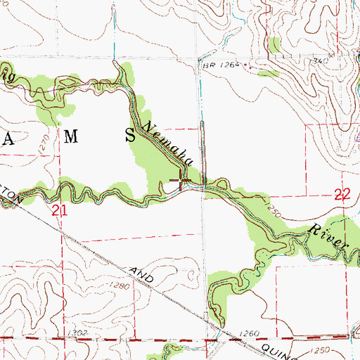 Topographic Map of Shaw Creek, NE