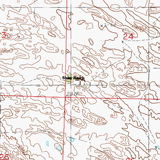 Topographic Map of Shaw Ranch, NE