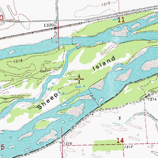 Topographic Map of Sheep Island, NE