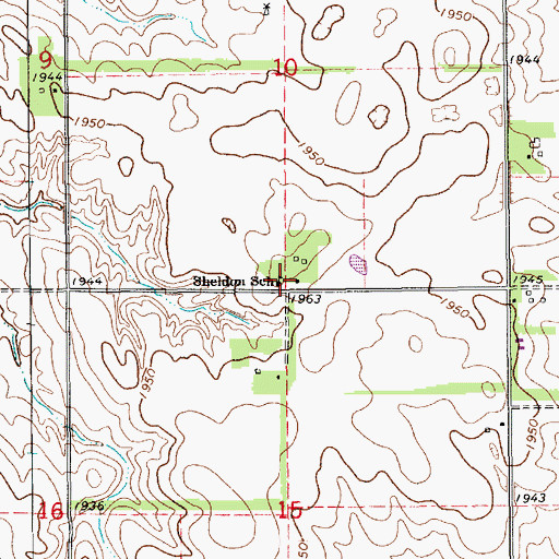 Topographic Map of Sheldon School, NE