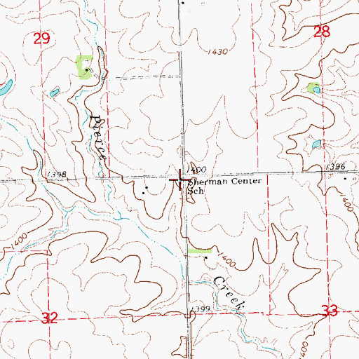 Topographic Map of Sherman Center School (historical), NE